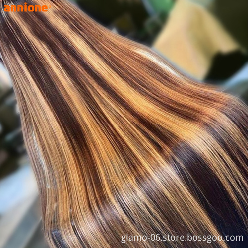 Highlight Ombre Brown Body Wave Lace Front Wig Pre Plucked Brazilian Lace Front Human Hair Wigs For Women Color #P4/27 #P4/30
